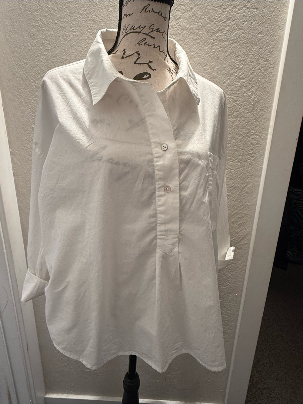 sundays White Lightweight Pullover Shirt